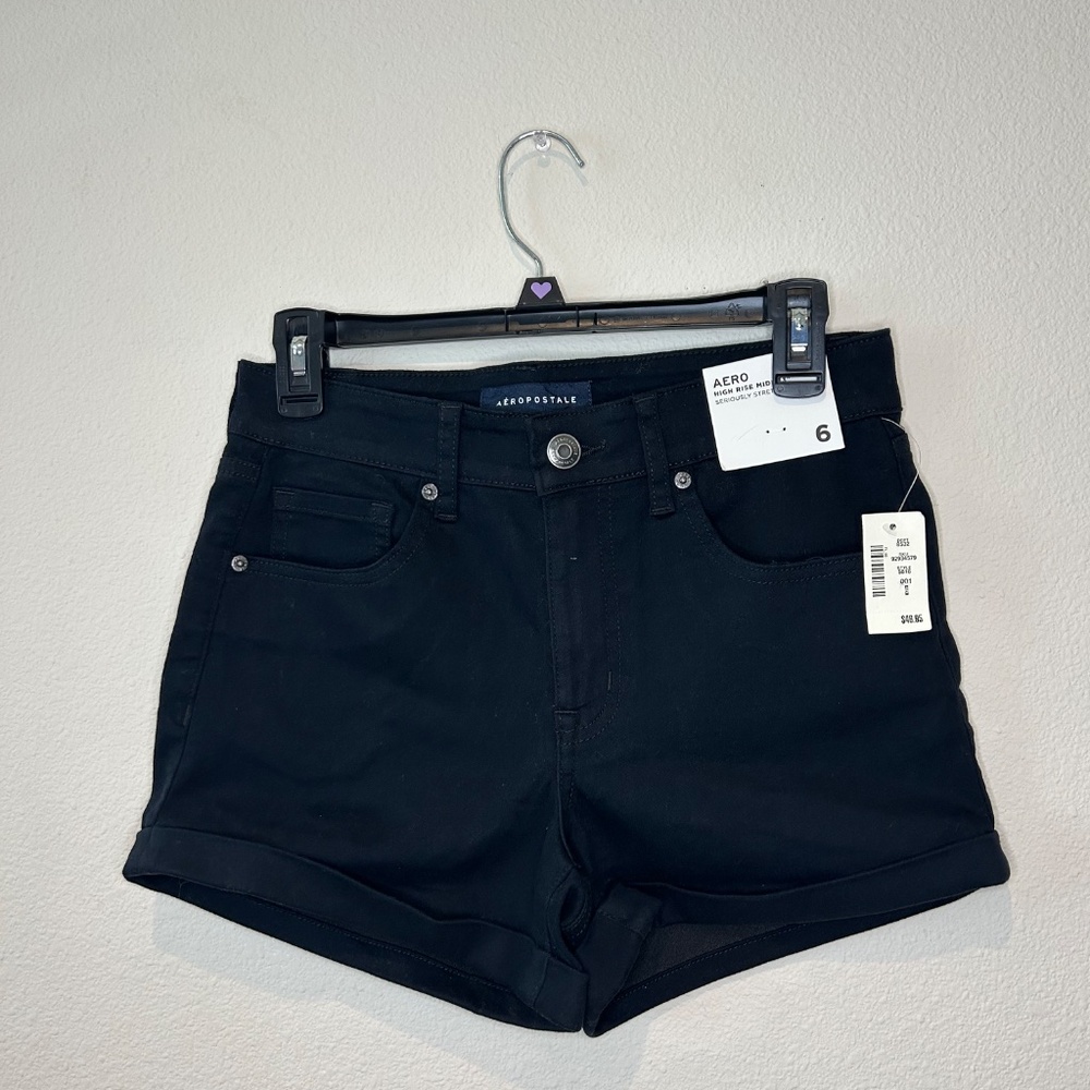 black denim shorts